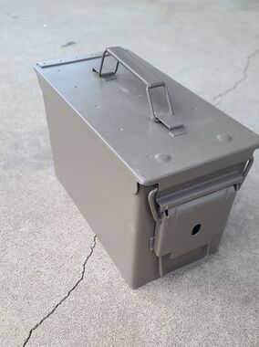 Military-Style Metal Ammo Can - Matte Desert Tan.